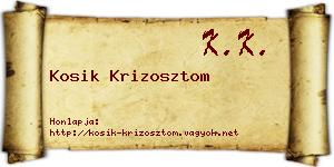 Kosik Krizosztom névjegykártya